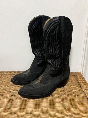 Black Stingray Western Cowboy Boots.  Approx. Sz. 11
